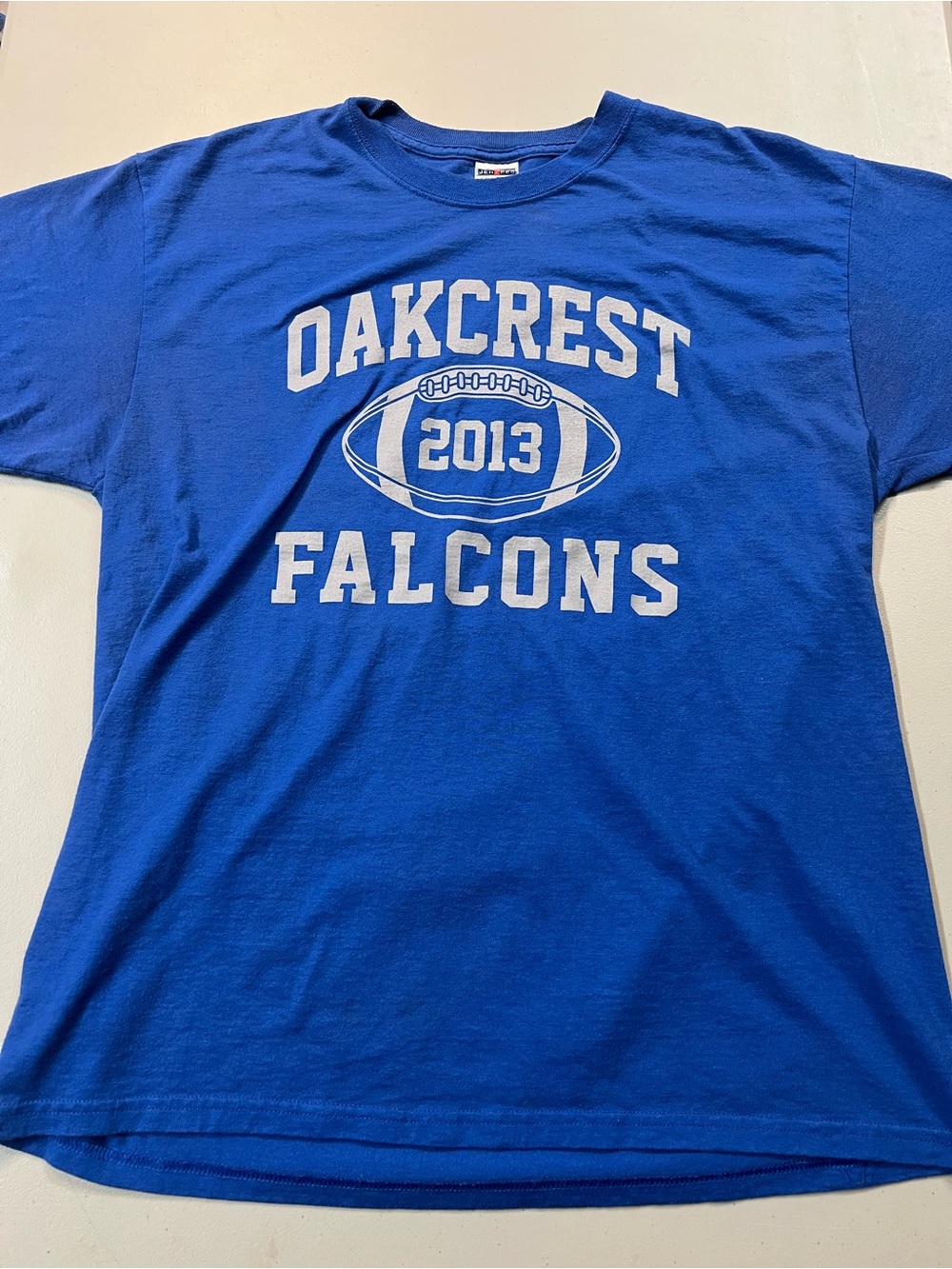 Oakcrest Falcons 2013 Football Blue Graphic T-Shirt Size XL